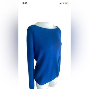 100% 2 Ply Cashmere Adrienne Vittadini Teal Crew Neck Long Sleeve Sweater L